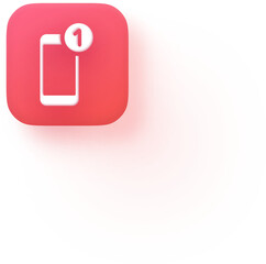 Soft 3D Red Phone Notification Icon