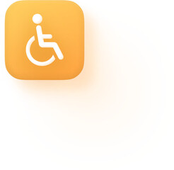 Soft 3D Orange Accessibility Icon