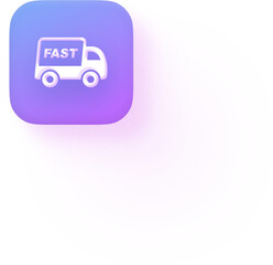 Soft 3D Purple Fast Delivery Icon
