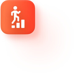 Soft 3D Orange Progress Growth Icon