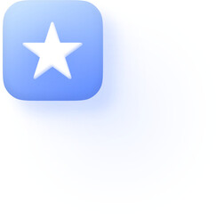 Soft 3D Blue Star Favorite Icon