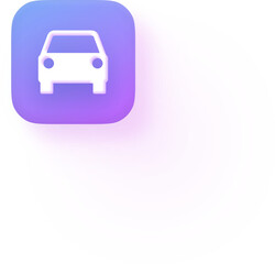 Soft 3D Purple Car Icon
