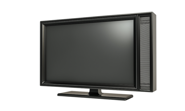 Modern television set in a minimalist living room home electronics contemporary design indoor frontal view digital entertainment