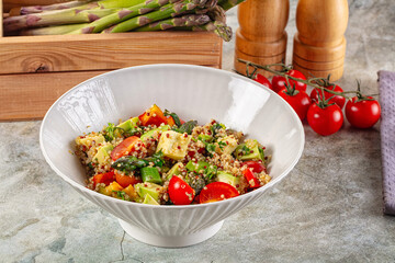 Salad with quinoa asparagus avocado