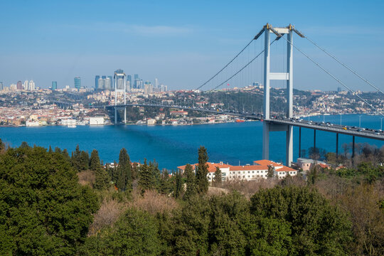 Istanbul Bosphorus Bridge. 15th July Martyrs Bridge (15 Temmuz Sehitler Koprusu). Istanbul, Turkey. - Image