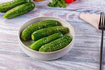 Homemade lightly salted cucumbers snack