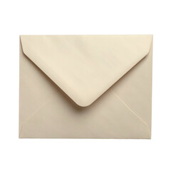 Beige envelope, sealed, front facing, on black. Shadows enhance folds and texture