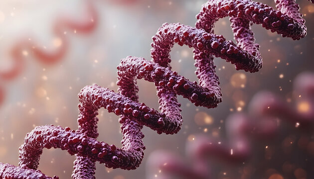 Dna double helix microscopic 3 d rendering genetic code structure science medicine background