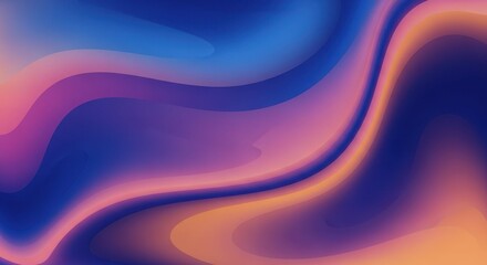 Abstract gradient background with smooth color transitions in blue, pink and orange, showcasing flow and motion. Smooth color transitions evoke a sense of fluidity, creating dynamic blend effect.