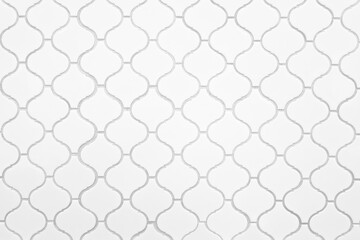 Naklejka premium White Arabesque Mosaic Tile Pattern Background.