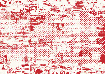 Glitch distorted geometric shape . Noise destroyed logo . Trendy cyber punk poster . Glitched frame .Grunge textured . Distressed effect .Vector shapes with a halftone dots screen print texture.