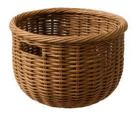 Wicker basket shoe storage adds rustic charm to a country home entryway.