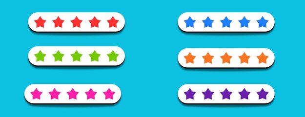  set of  5 star rating 