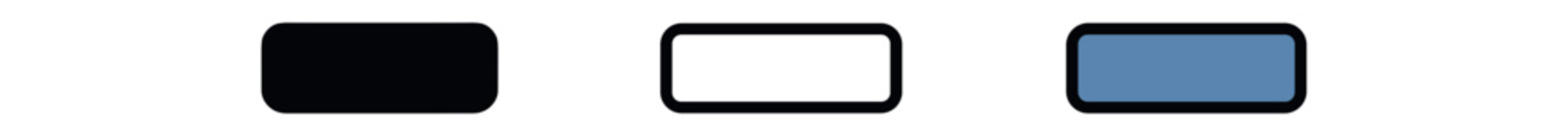 minus sign icon on white background Black silhouette flat icon outline icon and colored icon style. 1x3 grid. three minimal vector icon style.centered composition clear white space around