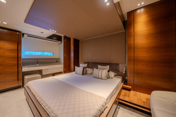 Traditional Turkish Blue Cruise yacht interior architecture.