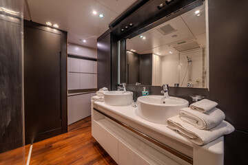 Traditional Turkish Blue Cruise yacht interior architecture.