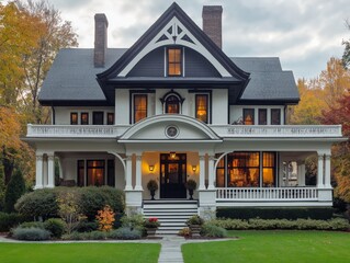 Classic victorian house with front porch