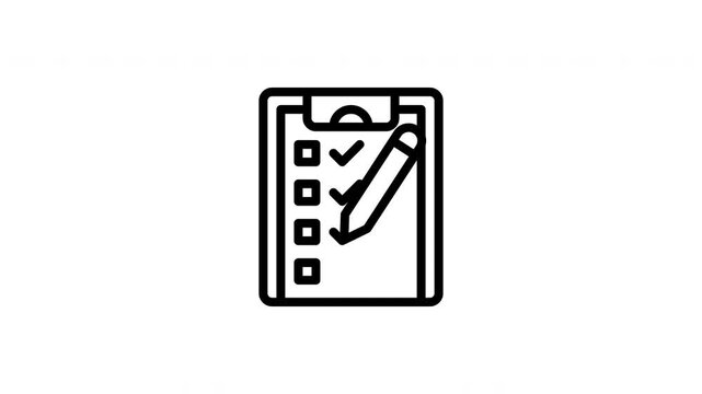 Checklist &ndash; Line Animated Icon &ndash; Alpha Channel &ndash; 4K