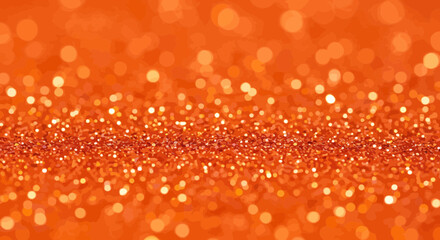 Vibrant orange glitter background with bokeh lights for festive occasions