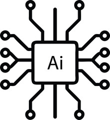 Vector art of artificial intelligence chip icon represents ai