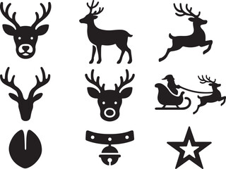 Reindeer Silhouette Vector Set