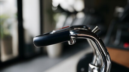 bodybuilding. Modern gym weight machine with chrome and black design, angled view under professional lighting. lifestyle magazines.