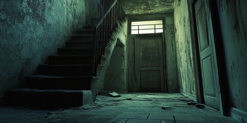 Decaying Stairwell in an Abandoned Building