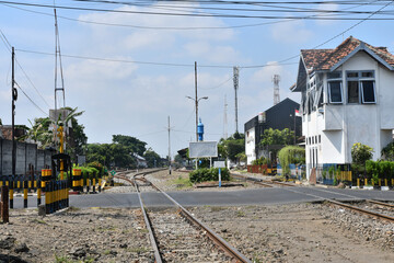 Railway Crossing in Small Town
