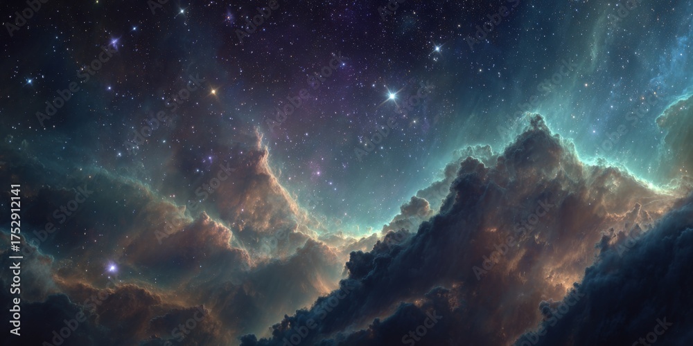 Canvas Prints stunning cosmic clouds in deep space with bright stars and mystical colors for imaginative visuals a