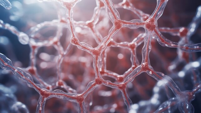 Realistic Molecular Illustration of Collagen in Human Tissue