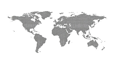 Fototapeta premium Dotted world map illustration displaying global connections and data visualization