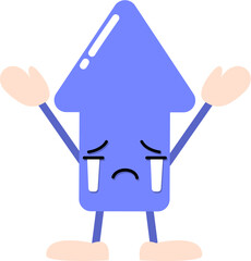 Upward arrow cartoon with expression