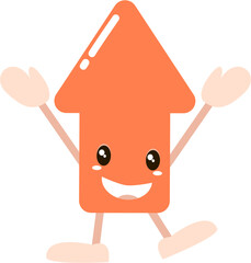 cute up arrow cartoon character