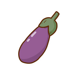 手書きのナスのイラスト（透過）