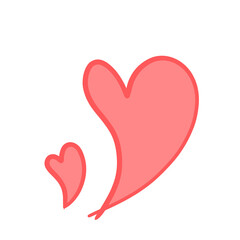 かわいいハートのイラスト（ピンク）（透過）