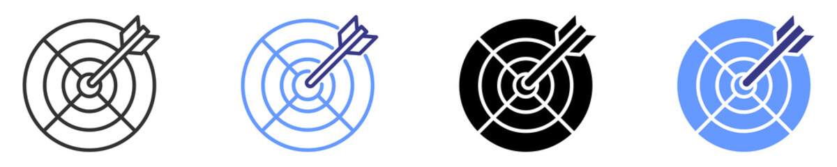 objective icon set multiple style