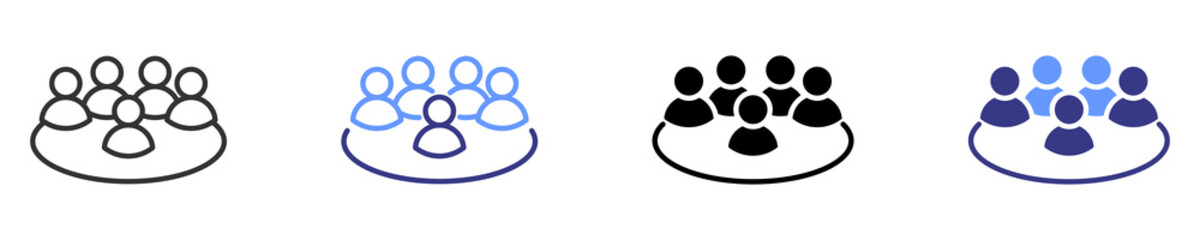 audience icon set multiple style