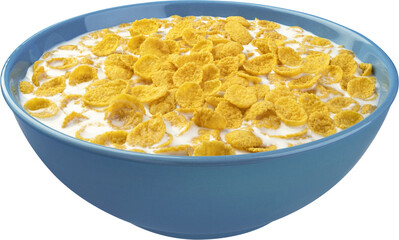 Original corn flakes with milk isolated
