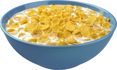 Original corn flakes with milk isolated