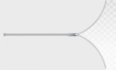 Sewing accessory zipper on a transparent background. Stock vector illustration. © YURII