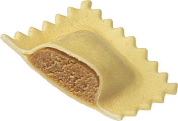 Sliced ravioli pasta isolated