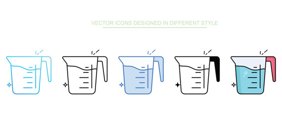 Measuring Cup icon set multiple style collection