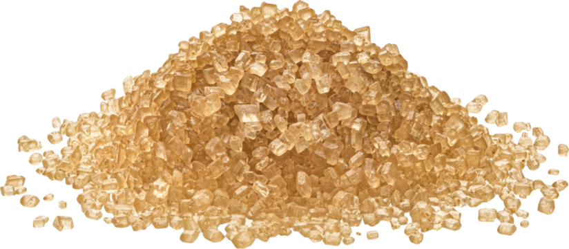 Pile of cane sugar isolated
