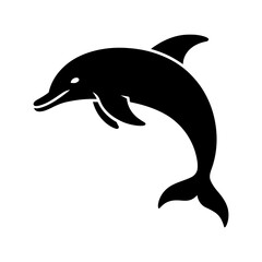 Fototapeta premium Dolphin icon Silhouette vector style with white background