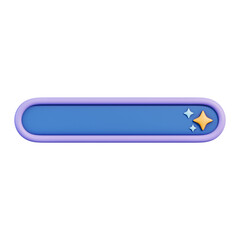 Search bar with sparkle star for web interface and app UI UX design, search box input component for typing text and navigation, modern minimal rounded glossy pastel style, 3D illustration