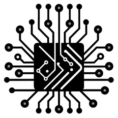 Circuit boards vector clean black silhouette design white background