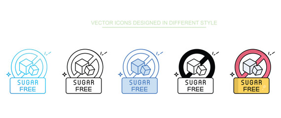 Sugar Free icon set multiple style collection