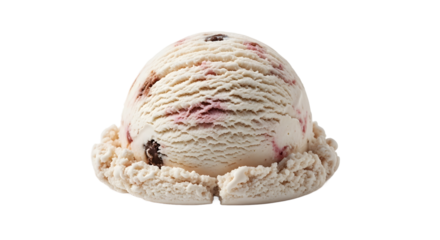 A close-up, high-detail studio photo of a realistic melting ice cream scoop isolated on a white background