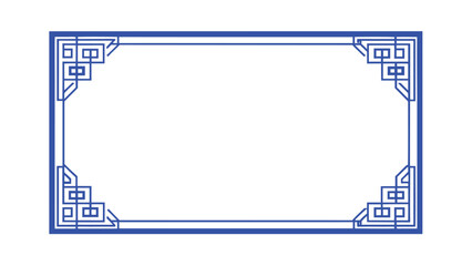 Blue Geometric Frame for Invitation, Title Page or Menu
