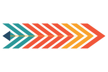 Fototapeta premium Colorful Arrow Graphic Design Element Pointing Right with Teal Orange and Yellow Indicating Direction and Progress
